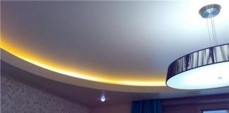 Germe tavanın içeriden LED şeritle aydınlatılması