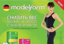 Modelform - kadınların yaş özelliklerini dikkate alarak kilo kaybı için kapsüller