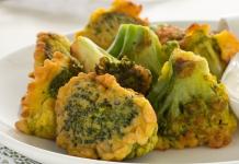 Brokolių kopūstai tešloje - skanus žingsnis po žingsnio nuotraukų receptas kepimui keptuvėje Brokoliai, kepti keptuvėje tešloje
