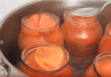 Recipe for delicious tomatoes with tomato juice from the store in an autoclave