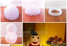 Unusual crafts from plastic cups, spoons and forks
