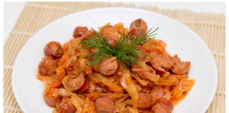 Stewed cabbage with meat name of the dish